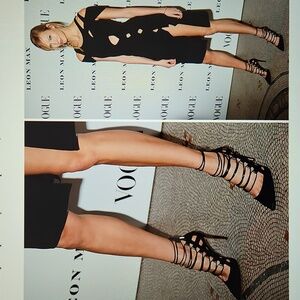 AQUAZURRA: black suede caged pumps